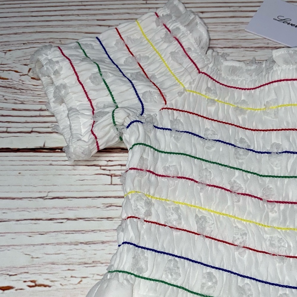 NWT Lovers + Friends Off The Shoulder Babydoll Mini Dress in White Sz S - Picture 9 of 16
